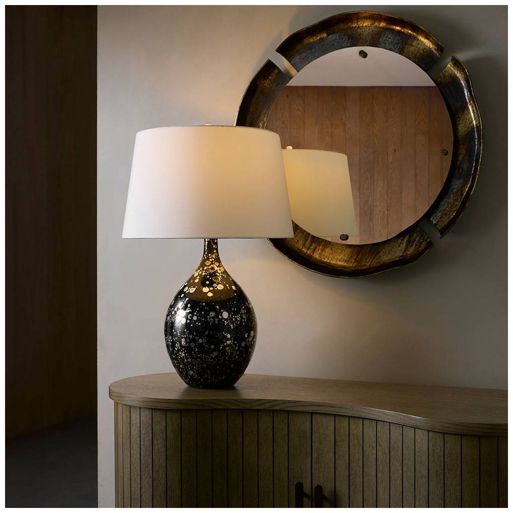Arteriors Flynn Table Lamp Black/Silver Marbled Reactive