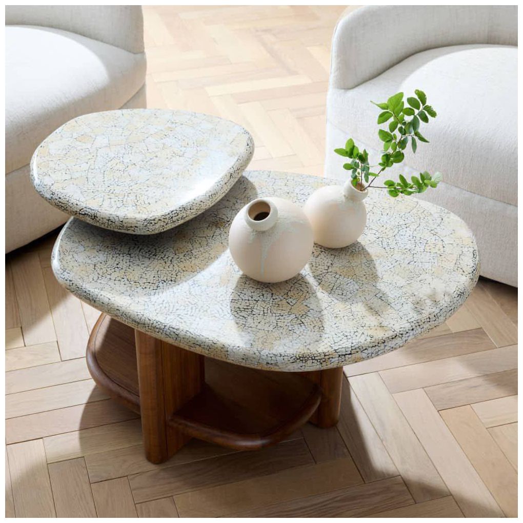 Arteriors  Forney Coffee Table Natural Eggshell