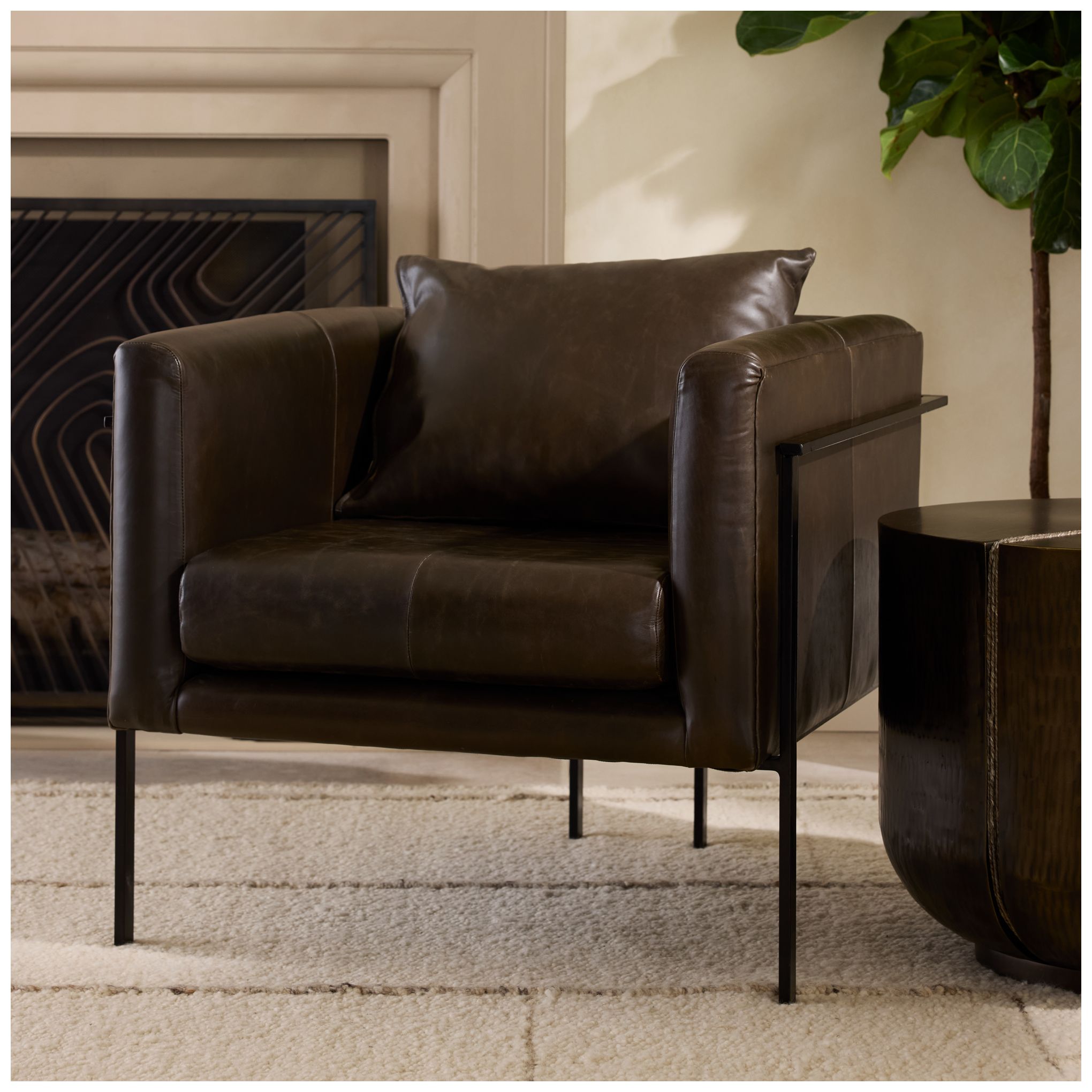 Arteriors  Fosser End Table Antique Bronze