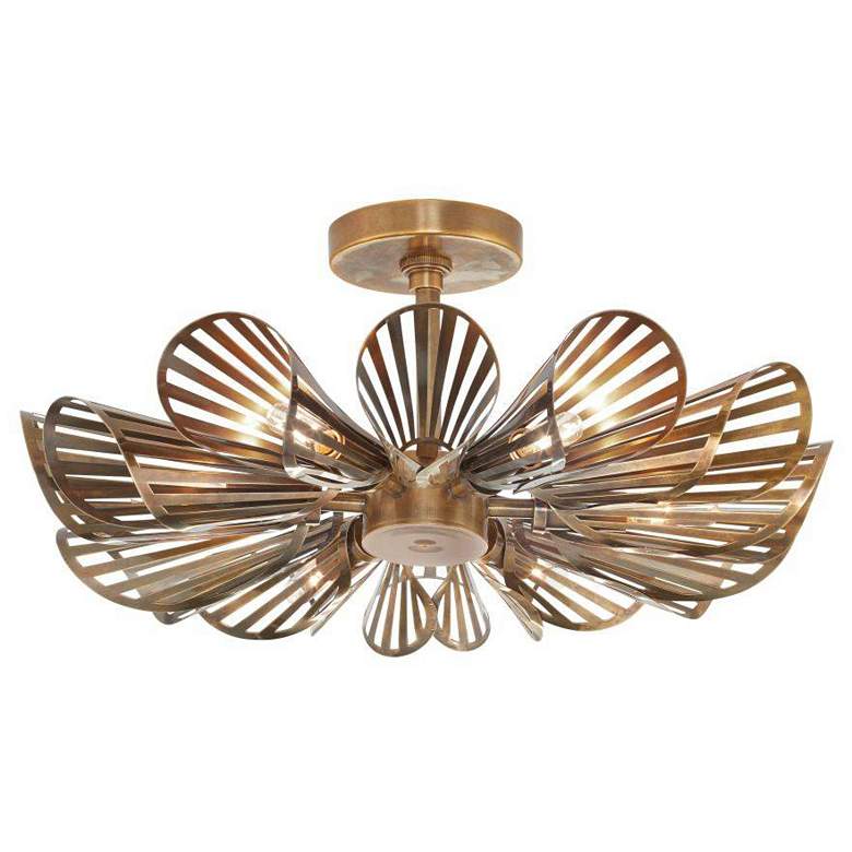 Image 1 Arteriors Francesca Flush Mount 20" Vintage Brass