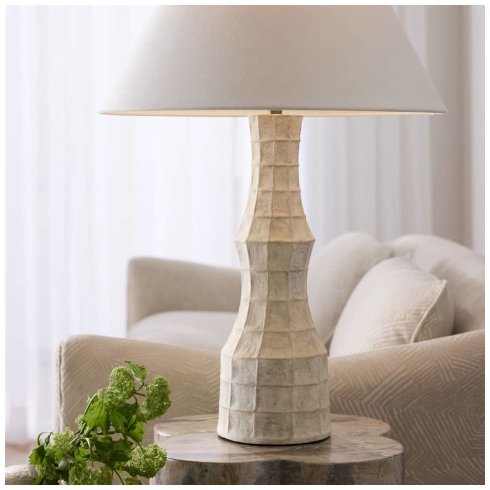 Arteriors Francine Terracotta Lamp Egg Shell