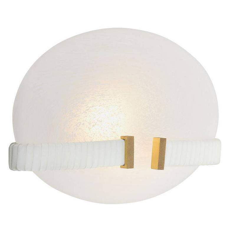 Image 2 Arteriors Fresno Sconce 12" Swirl White, Antique Brass