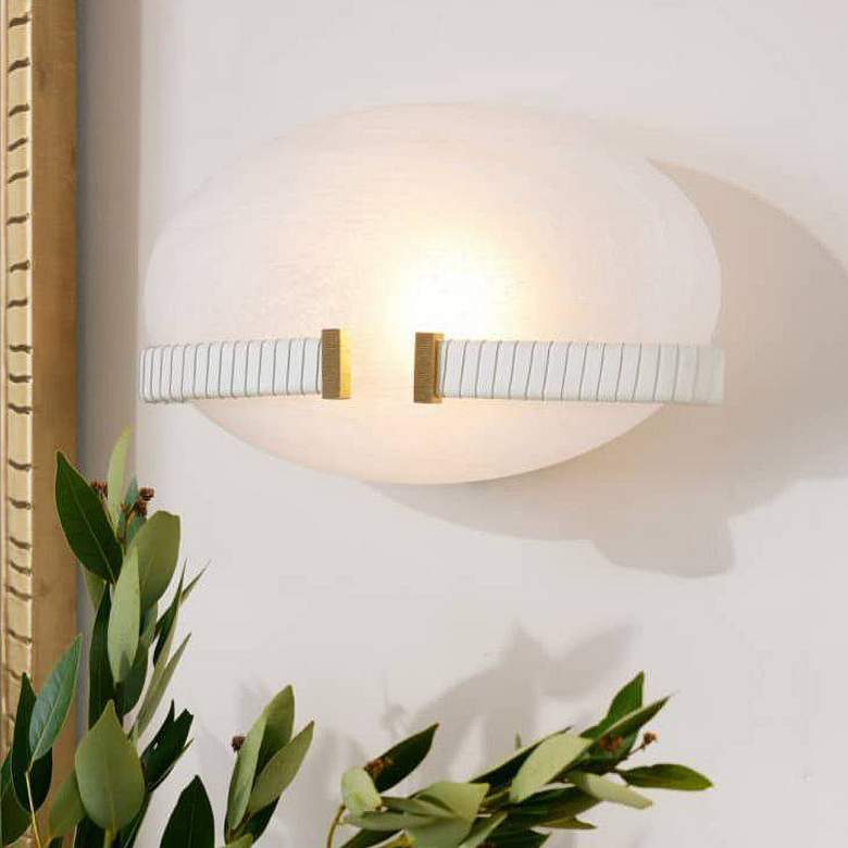Image 1 Arteriors Fresno Sconce 12" Swirl White, Antique Brass