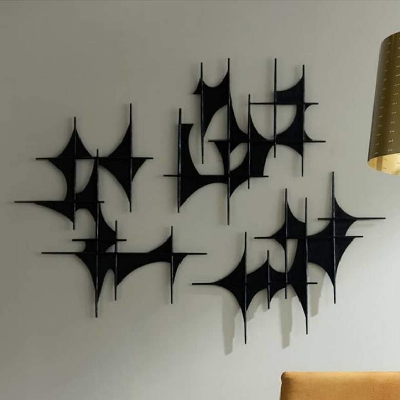 Image 1 Arteriors Freya Wall Plaques Set of 3 Blackened Iron