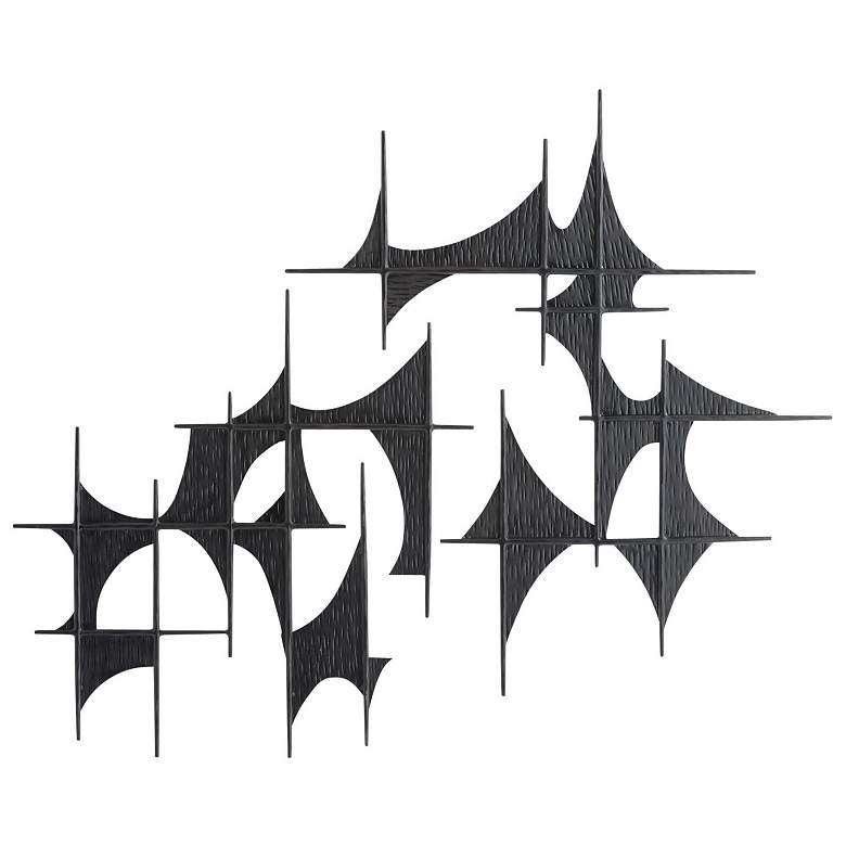 Image 3 Arteriors Freya Wall Plaques Set of 3 Blackened Iron more views