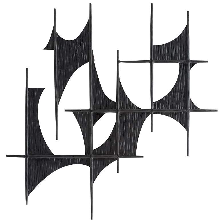 Image 4 Arteriors Freya Wall Plaques Set of 3 Blackened Iron more views