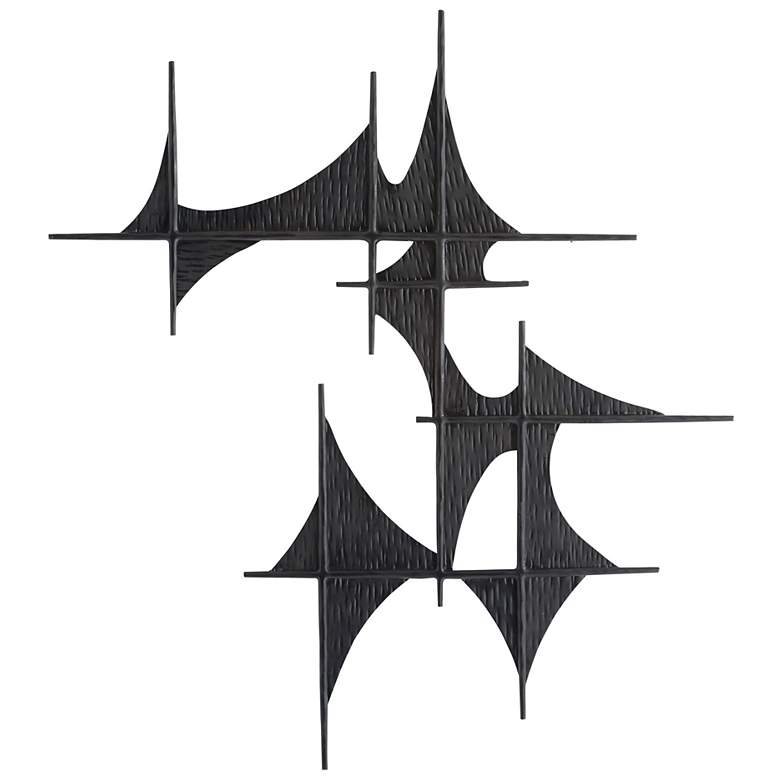 Image 6 Arteriors Freya Wall Plaques Set of 3 Blackened Iron more views