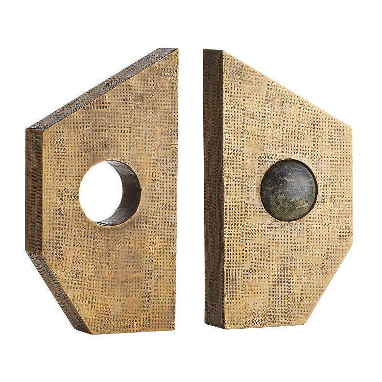 Image 1 Arteriors Garrick Bookends, Set of 2 Antique Brass