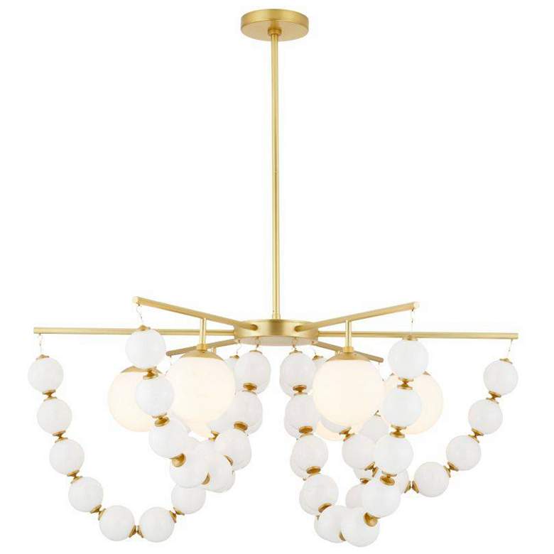 Image 3 Arteriors Genesis Chandelier 42" Opal Antique Brass more views