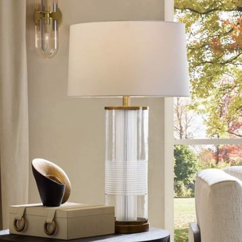 Image 1 Arteriors Gianna Glass Lamp Clear Etched