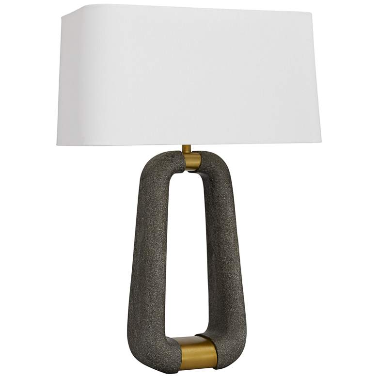 Image 2 Arteriors- Gianni Lamp- 29.5" Graphite Ricestone, Antique Brass