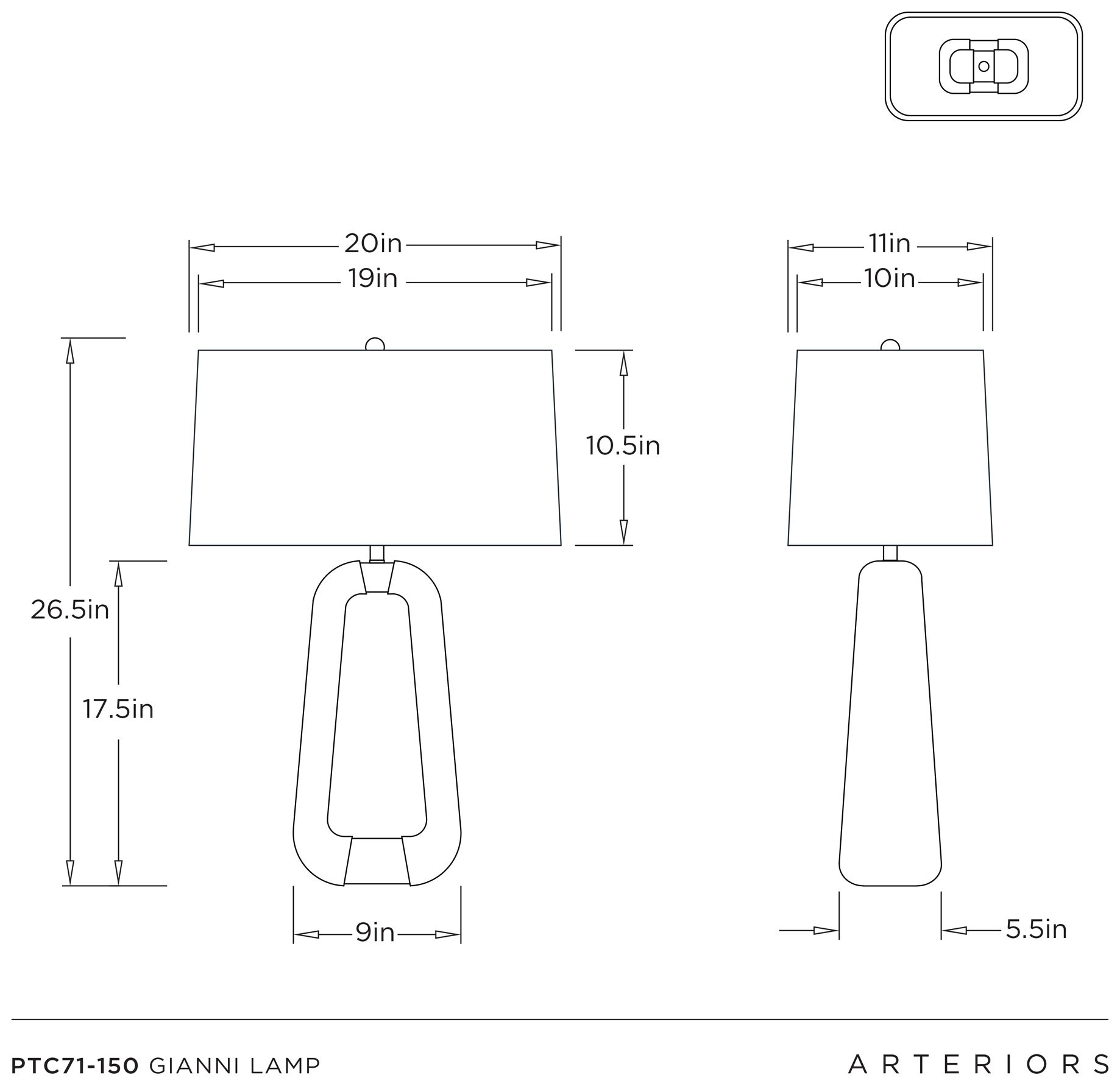 Arteriors Gianni Ricestone Composite Lamp Ivory