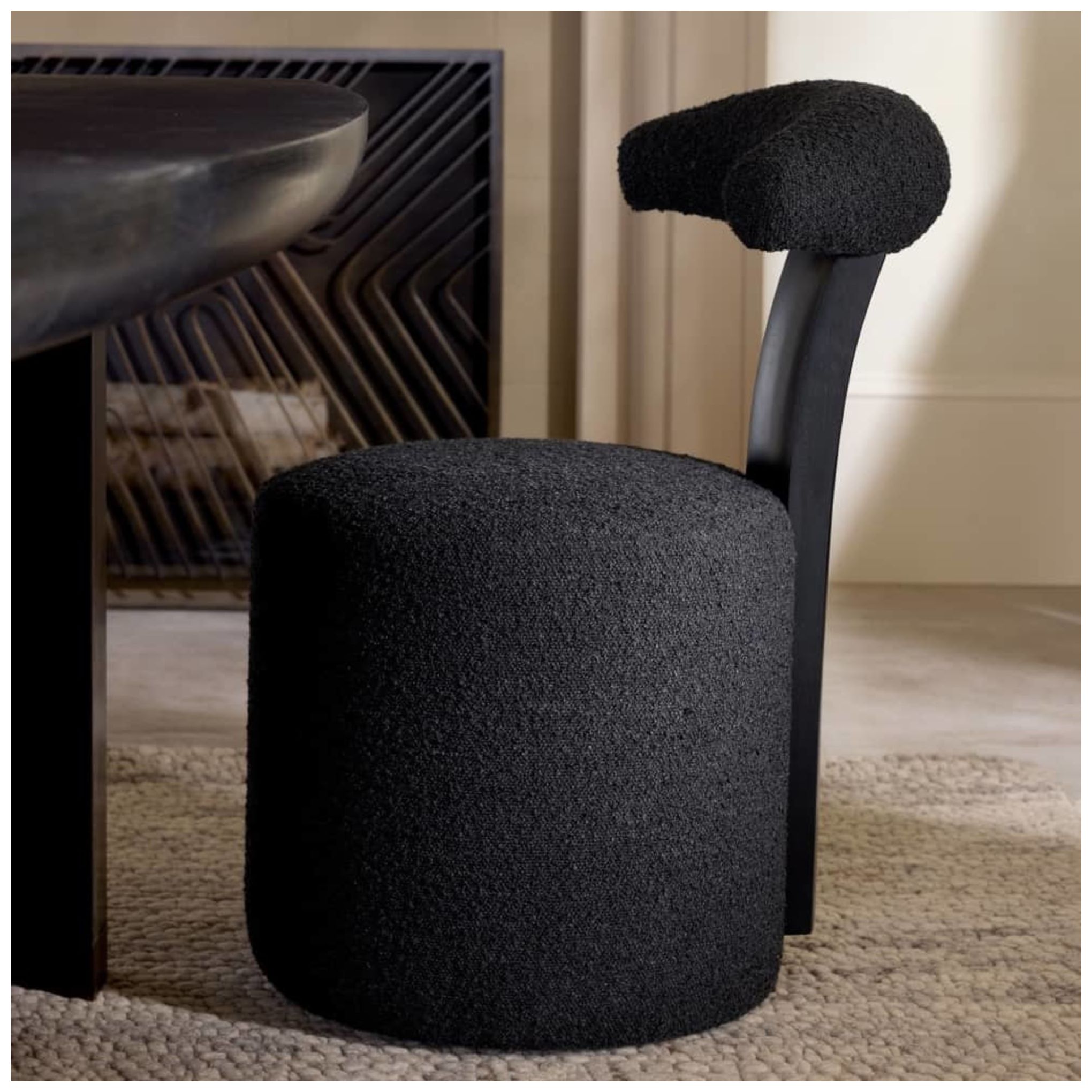 Arteriors Ginni Chair Charcoal Boucle