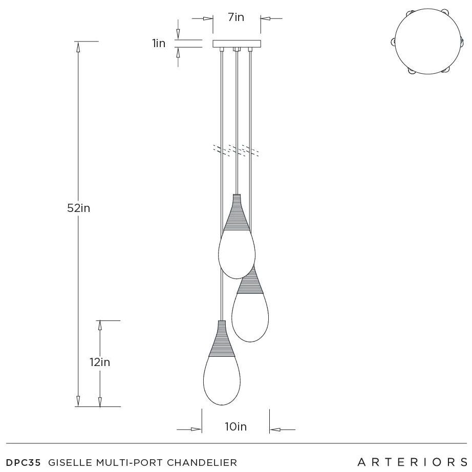 Image 6 Arteriors Giselle Multi Port Chandelier 10" Smoke Luster more views