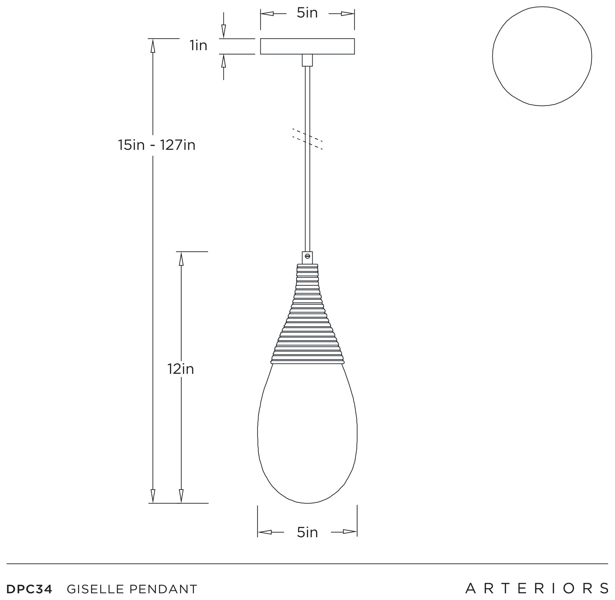 Image 6 Arteriors Giselle Pendant 5" Smoke Luster more views