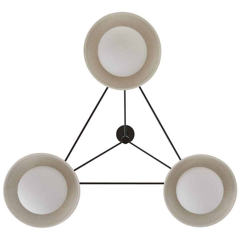 Image 7 Arteriors Glaze Ivory Stained Crackle Chandelier Blackened Steel more views