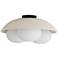 Arteriors- Glaze Large Flush Mount- 19" Blackened Steel, Ivory Ceramic