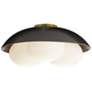 1_Arteriors Glaze Large Matte Black Ceramic Flush Mount Antique Brass