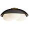 Arteriors Glaze Large Matte Black Ceramic Flush Mount Antique Brass
