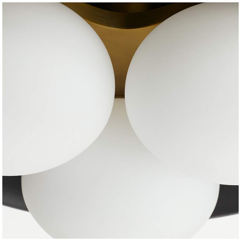Image 3 Arteriors Glaze Large Matte Black Ceramic Flush Mount Antique Brass more views