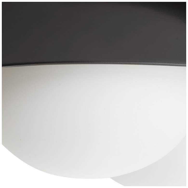 Image 4 Arteriors Glaze Large Matte Black Ceramic Flush Mount Antique Brass more views