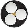6_Arteriors Glaze Large Matte Black Ceramic Flush Mount Antique Brass more views