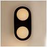 Thumbnail1 of Arteriors Glaze Large Matte Black Ceramic Sconce 16.5" Antique Brass