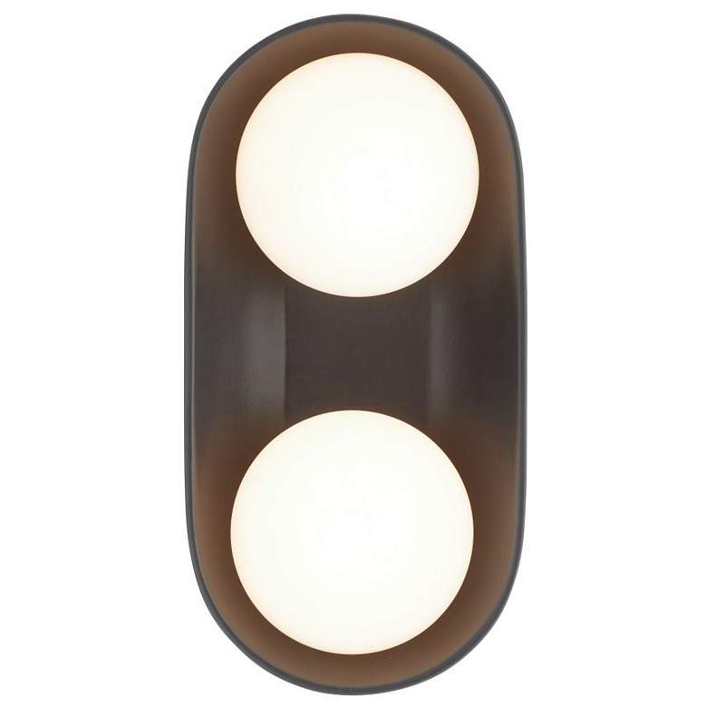 Image 4 Arteriors Glaze Large Matte Black Ceramic Sconce 16.5" Antique Brass more views
