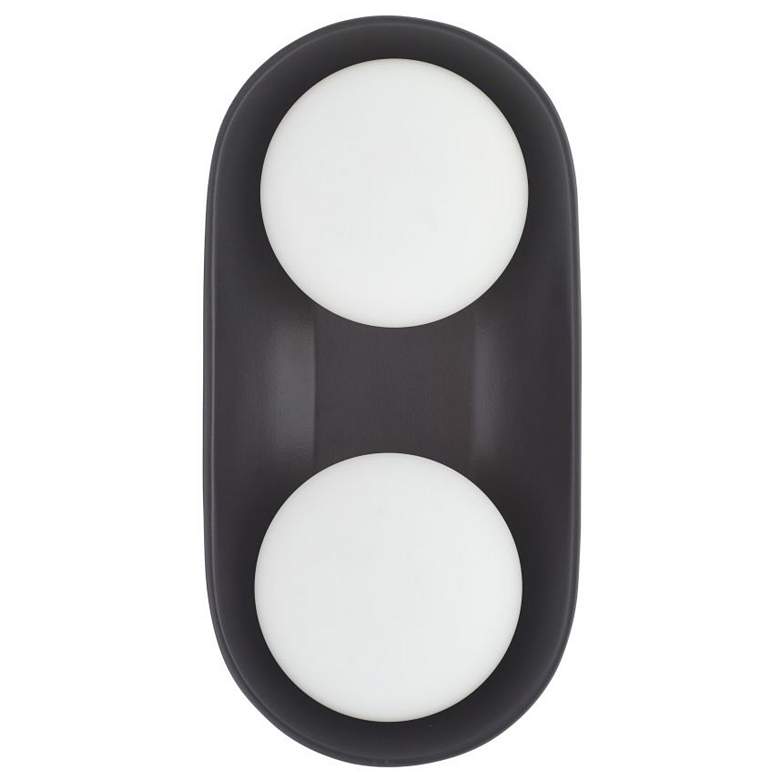 Image 5 Arteriors Glaze Large Matte Black Ceramic Sconce 16.5" Antique Brass more views