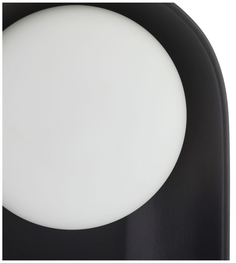 Arteriors Glaze Large Matte Black Ceramic Sconce 16.5" Antique Brass