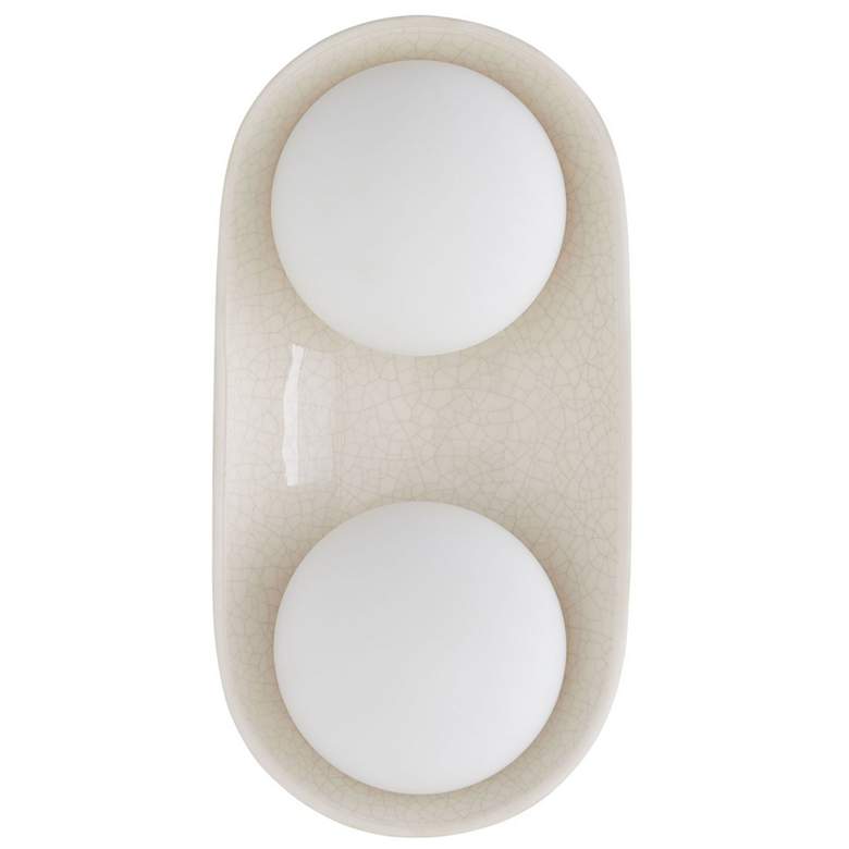 Image 1 Arteriors- Glaze Large Sconce- 8" Blackened Steel, Ivory Ceramic