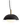1_Arteriors Glaze Matte Black Ceramic Pendant 12" Antique Brass