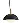 Arteriors Glaze Matte Black Ceramic Pendant 12" Antique Brass