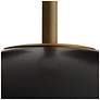 6_Arteriors Glaze Matte Black Ceramic Pendant 12" Antique Brass more views