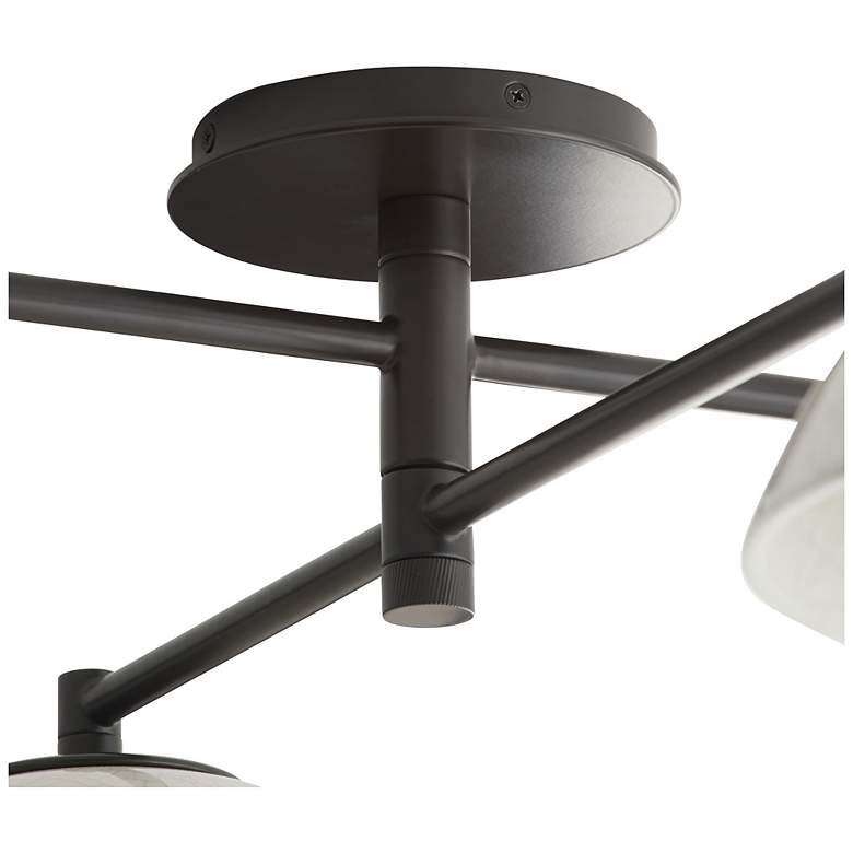 Image 5 Arteriors Glaze Multipoint Ivory Crackle Flush Mount Blackened Steel more views