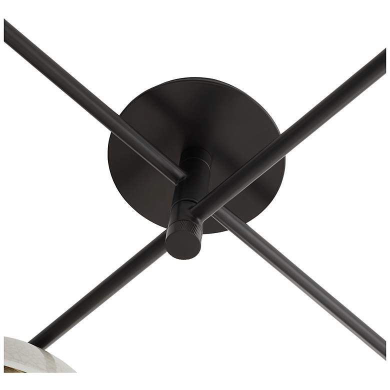 Image 7 Arteriors Glaze Multipoint Ivory Crackle Flush Mount Blackened Steel more views