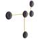 Arteriors Glaze Sculptural Matte Black Ceramic Sconce 44" Antique Brass