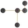 3_Arteriors Glaze Sculptural Matte Black Ceramic Sconce 44" Antique Brass more views