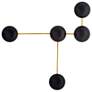 4_Arteriors Glaze Sculptural Matte Black Ceramic Sconce 44" Antique Brass more views