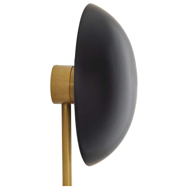Image 5 Arteriors Glaze Sculptural Matte Black Ceramic Sconce 44" Antique Brass more views