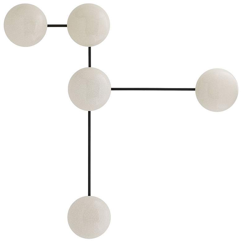 Image 1 Arteriors- Glaze Sculptural Sconce- 44" Blackened Steel, Ivory Ceramic