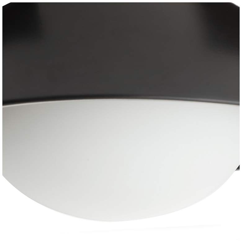 Image 4 Arteriors Glaze Small Matte Black Ceramic Flush Mount Antique Brass more views