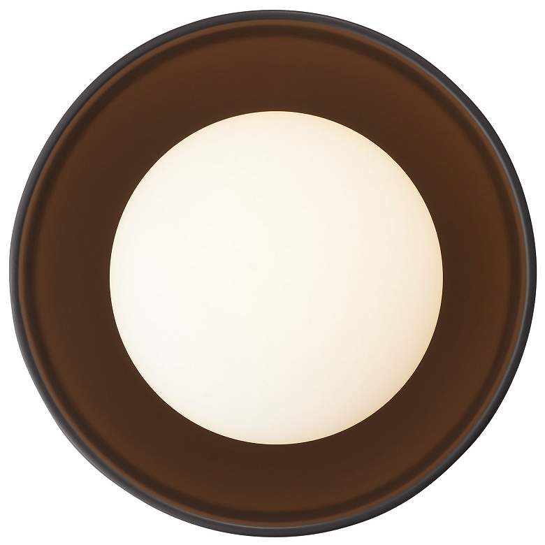Image 5 Arteriors Glaze Small Matte Black Ceramic Flush Mount Antique Brass more views