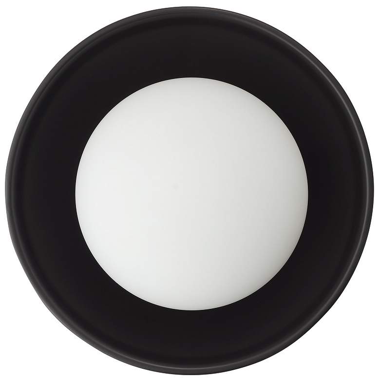 Image 6 Arteriors Glaze Small Matte Black Ceramic Flush Mount Antique Brass more views