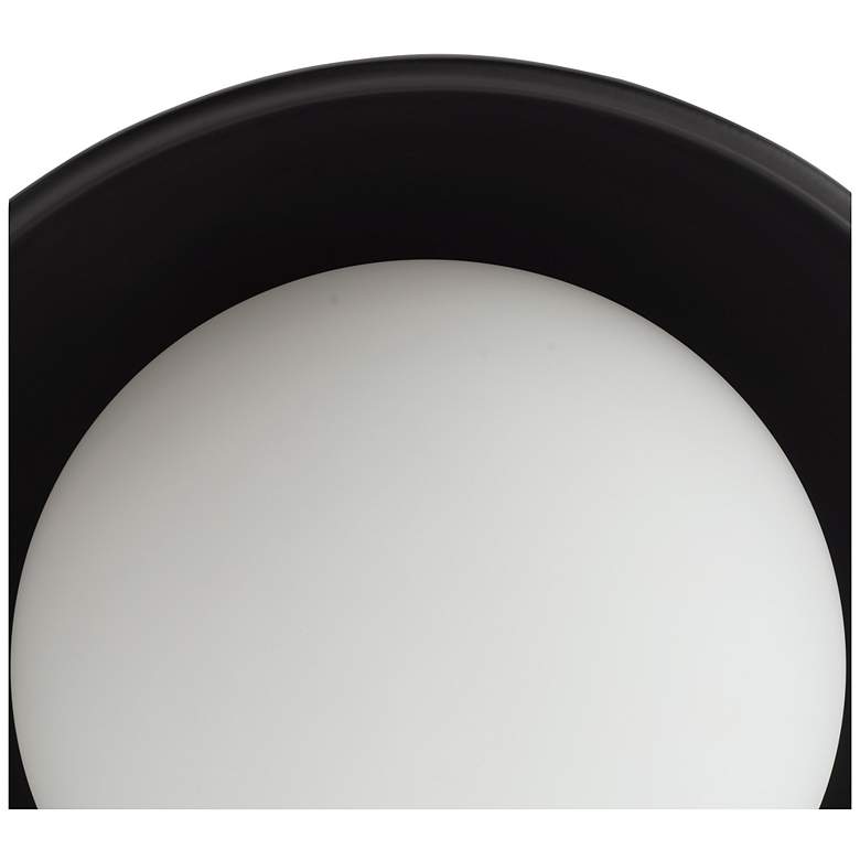 Image 7 Arteriors Glaze Small Matte Black Ceramic Flush Mount Antique Brass more views