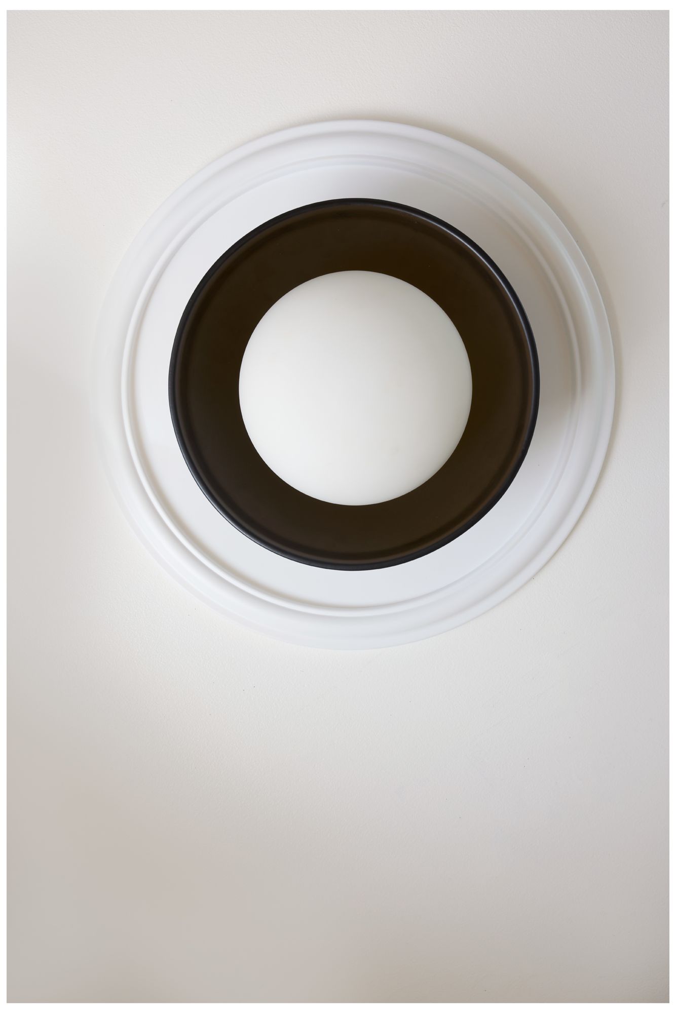 Arteriors Glaze Small Matte Black Ceramic Flush Mount Antique Brass