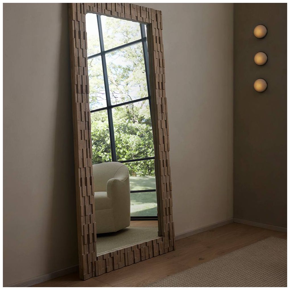 Image 6 Arteriors Goldcrest Full Length Mirror Limewash more views