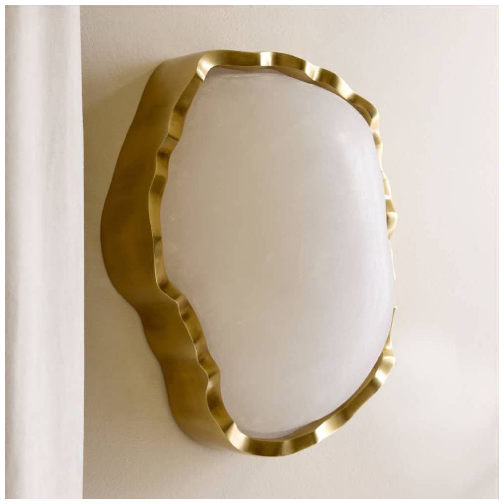 Arteriors  Grace Sconce 7.5" White Antique Brass