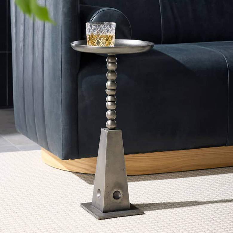 Image 1 Arteriors Grady Drink Table Vintage Nickel