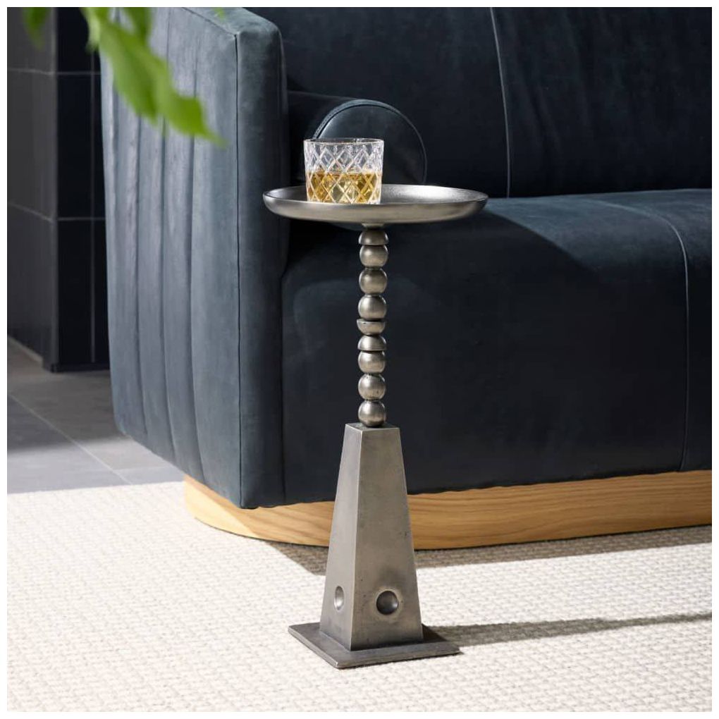Arteriors  Grady Drink Table Vintage Nickel